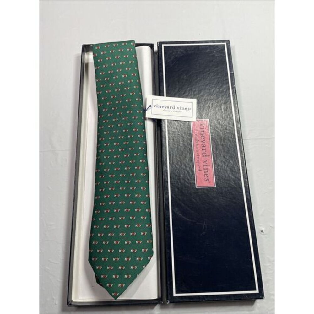 VINEYARD VINES NOV LOGO NATIONAL OILWELL VARCO Green‎ SILK NECK TIE 57" NWT